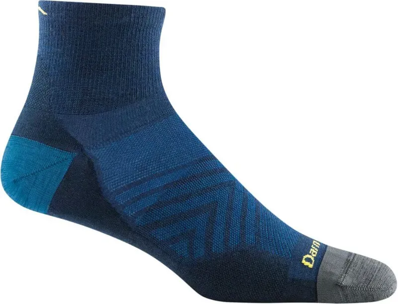 Darn Tough Run Ultra-Lightweight 1/4 Running Socks in Eclipse