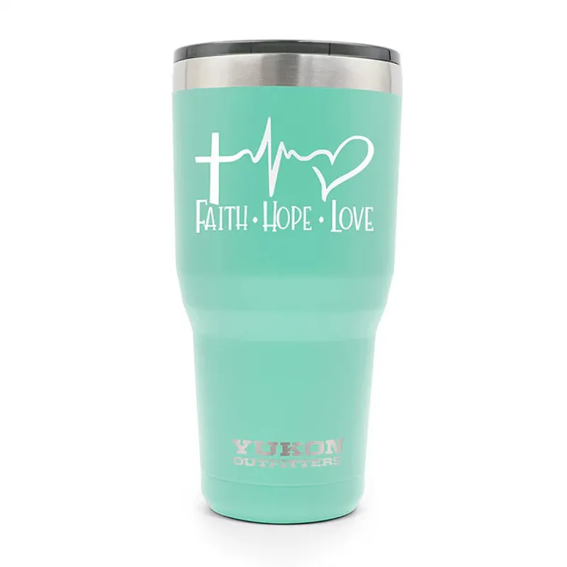 30oz Tumbler Faith Hope Love w/Logo