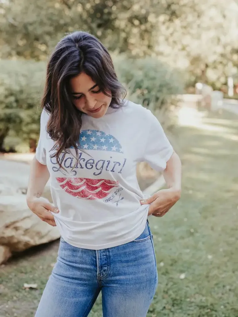 Stars and Waves Ringspun Tee Cappuccino