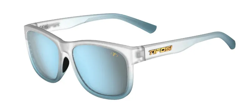 Tifosi Swank XL Frost Blue Sunglasses in Smoke Bright Blue Mirror
