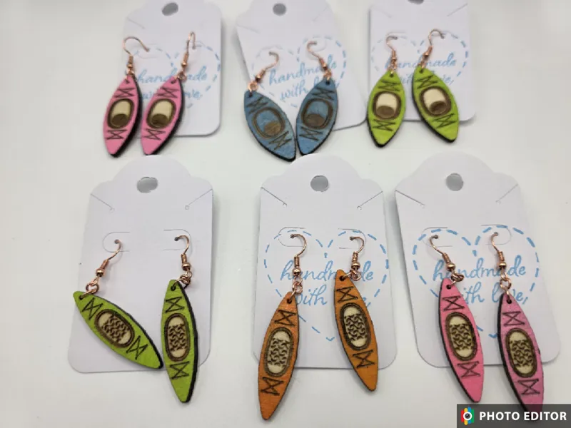 Kayak Wooden Earring-2