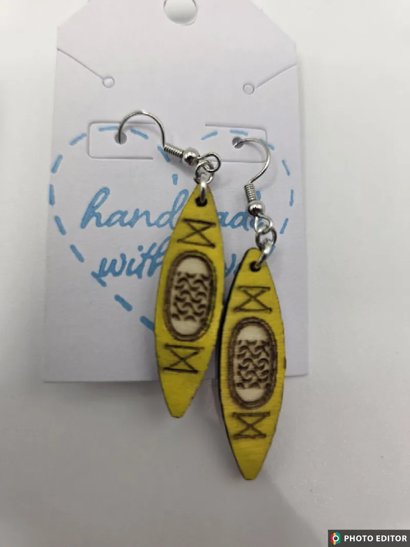 Kayak Wooden Earring-3