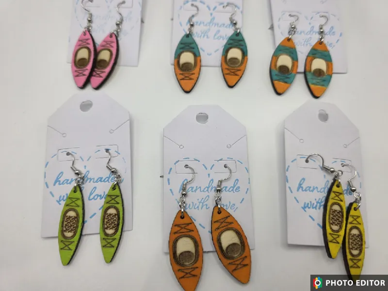 Kayak Wooden Earring-4