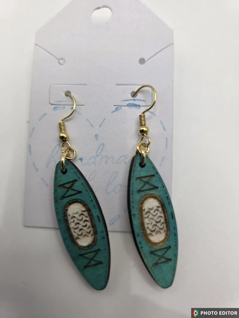 Kayak Wooden Earring-5