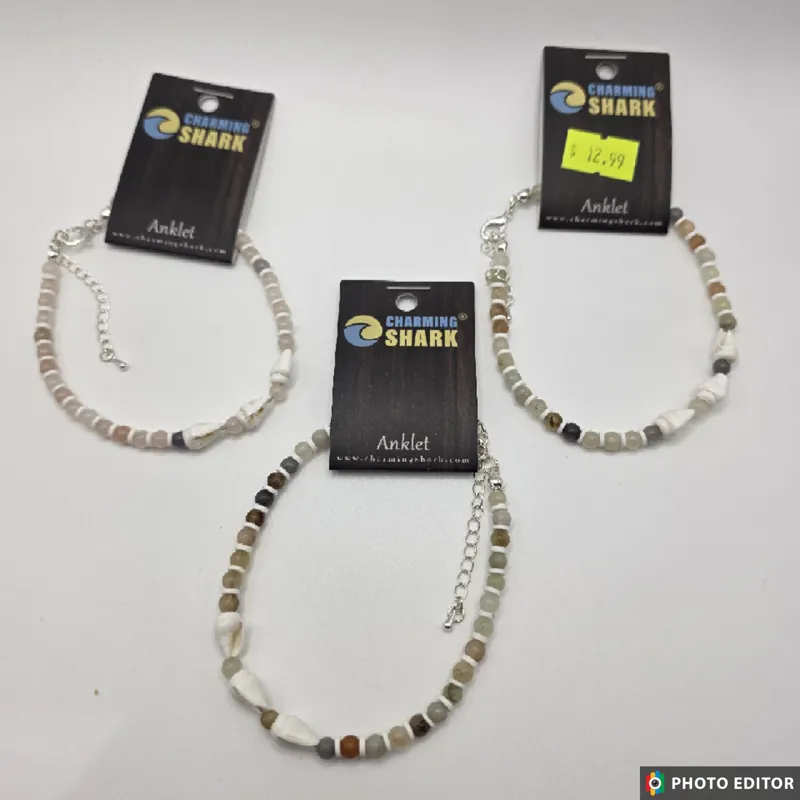 Shell and Stone Anklet-1