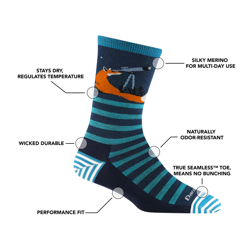 Darn Tough Animal Haus Crew Lightweight Sock in Eclipse-5