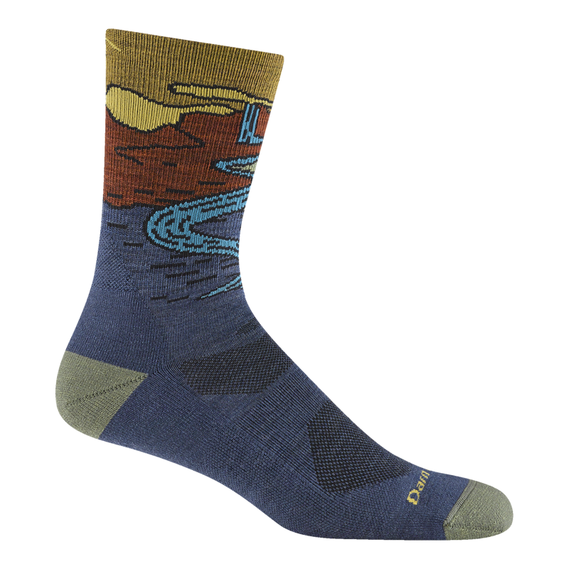Darn Tough Chasing Waterfalls Micro Crew Lightweight Men's Socks Denim