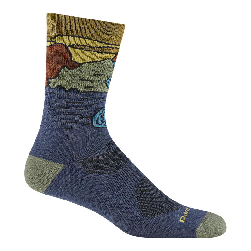 Darn Tough Chasing Waterfalls Micro Crew Lightweight Men's Socks Denim-1