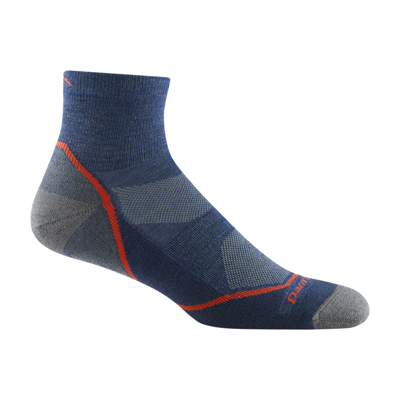 Darn Tough Light Hiker Quarter Lightweight Hiking Socks Men's in Denim