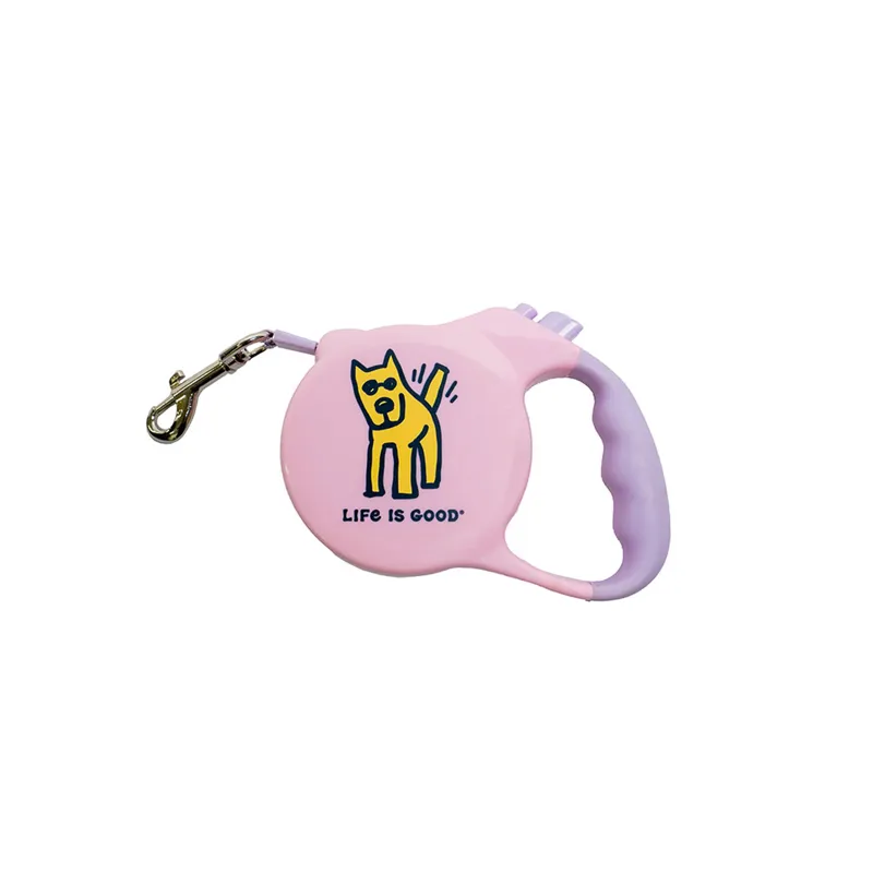 Life Is Good 16 foot Retractable Leash in Pink