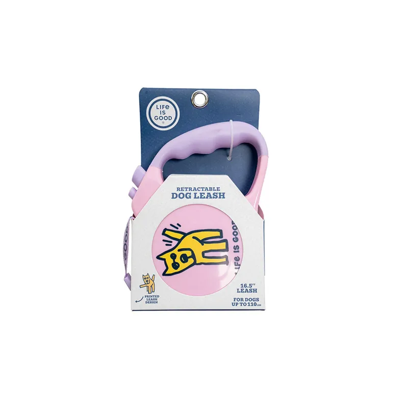 Life Is Good 16 foot Retractable Leash in Pink-2