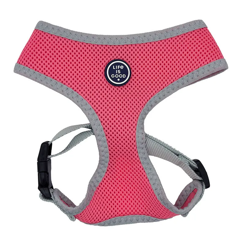 Life Is Good Mesh Dog Harness Medium in Pink