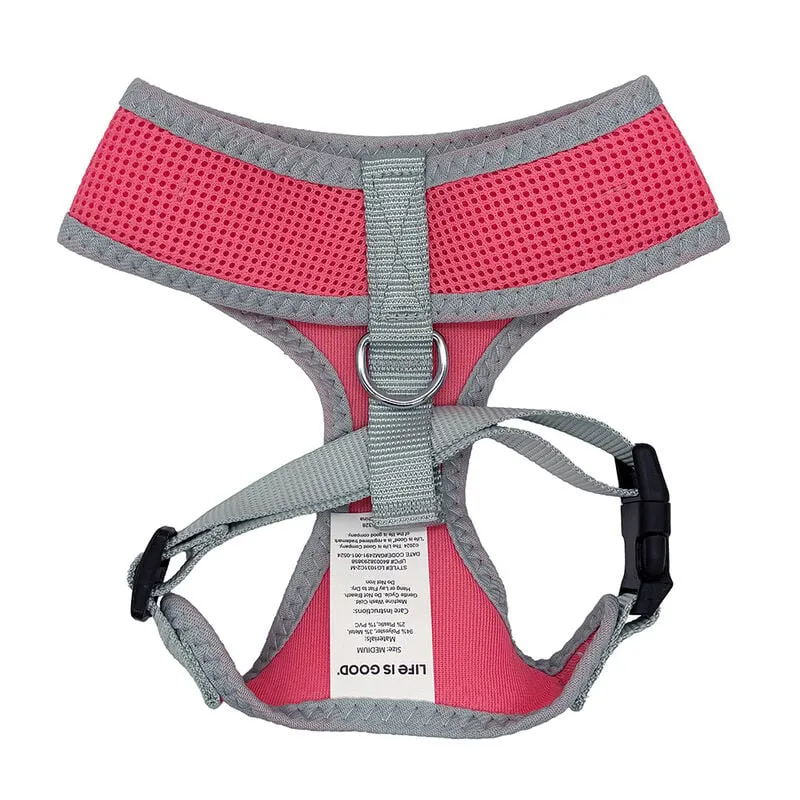 Life Is Good Mesh Dog Harness Medium in Pink-1