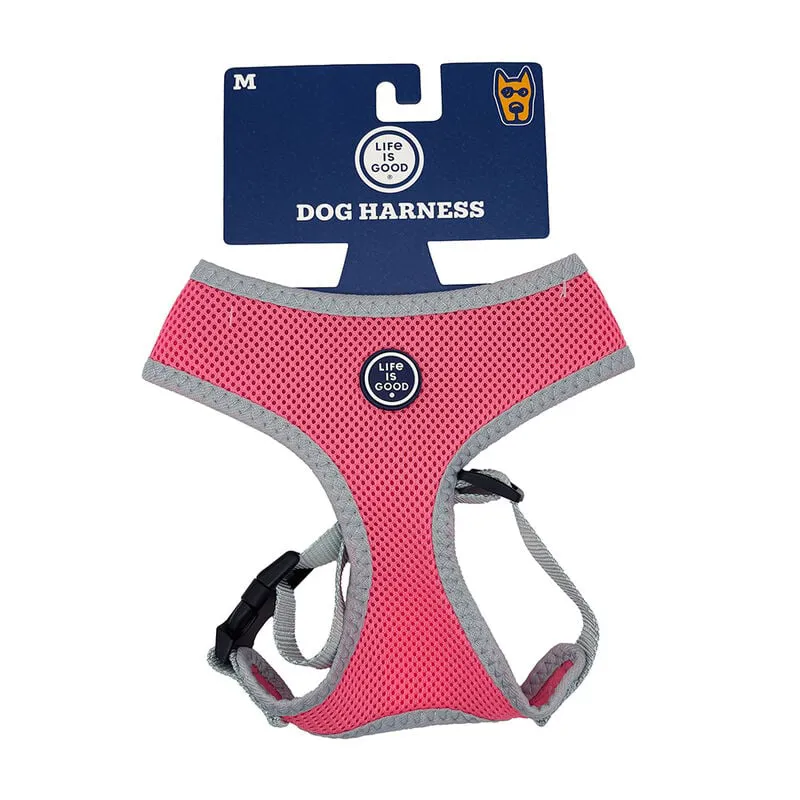 Life Is Good Mesh Dog Harness Medium in Pink-2