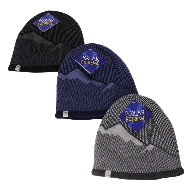 Polar Lined Fleece Hat Mountains Asst.
