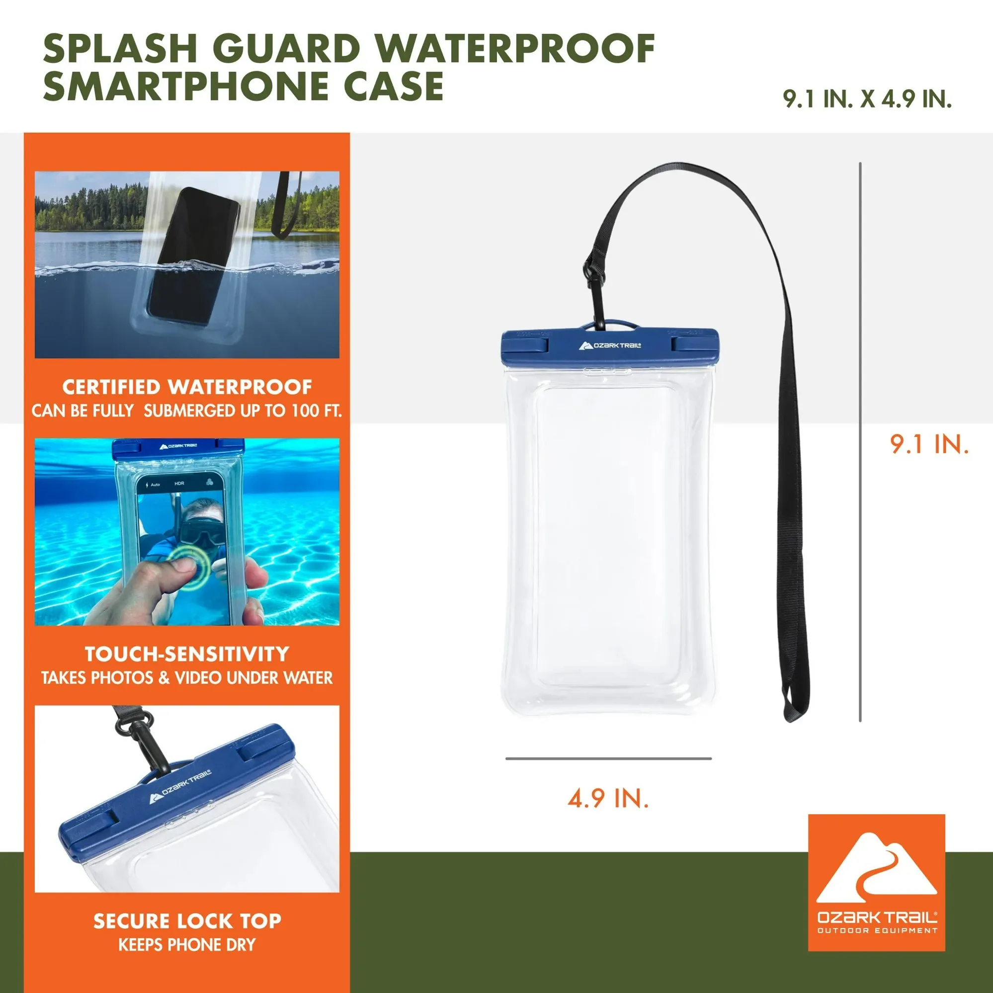 Ozark Trail Splash Guard Waterproof Smartphone Case Ozark Trail Splash Guard Waterproof Smartphone Case