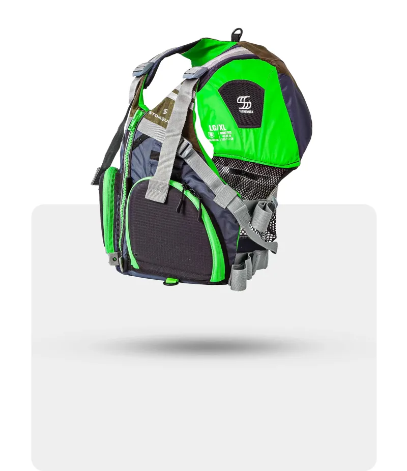 Stohlquist Fisherman Fishing PFD in Green-1