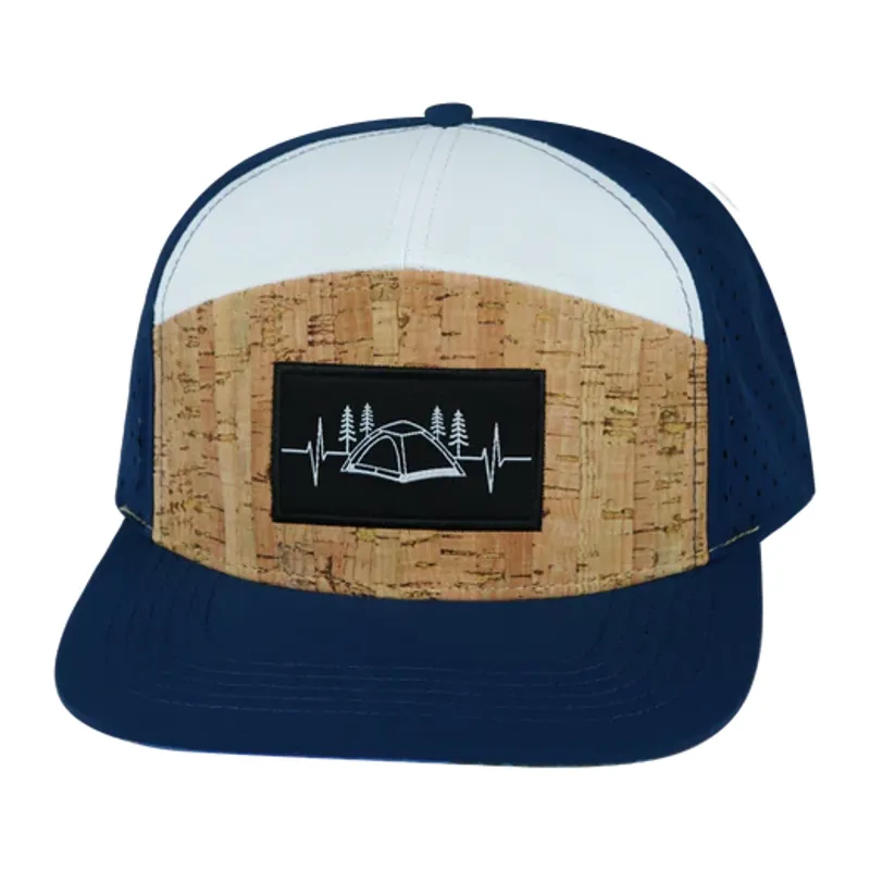 The Heartbeat Brand Camp Flat Bill Laser Mesh Hat in Cork-1