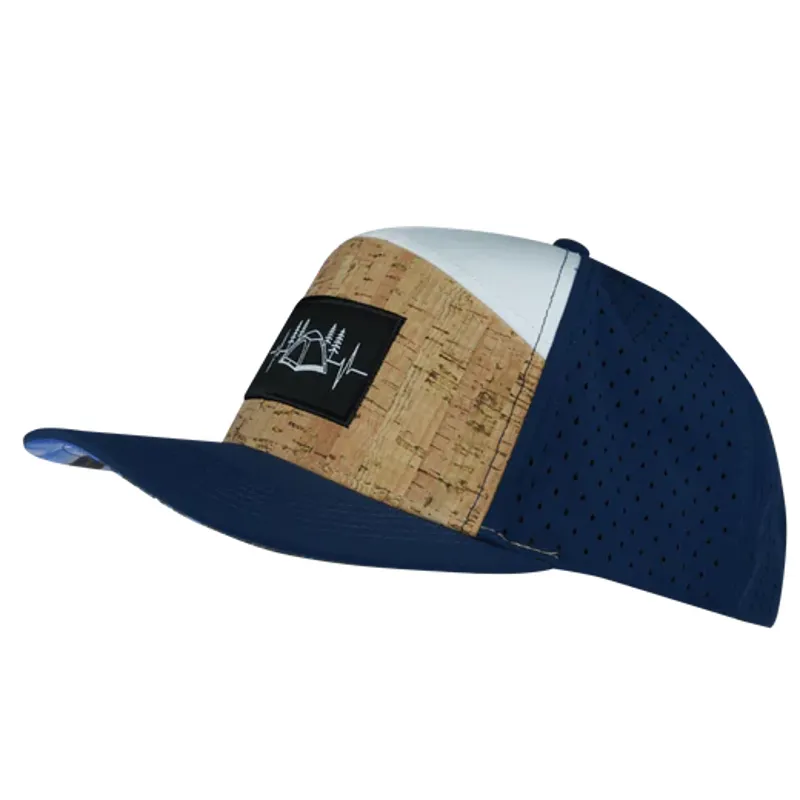 The Heartbeat Brand Camp Flat Bill Laser Mesh Hat in Cork-2