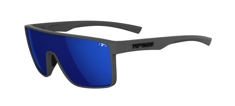 Tifosi Sanctum Sunglasses Matte Gunmetal in Cobalt Blue Mirror