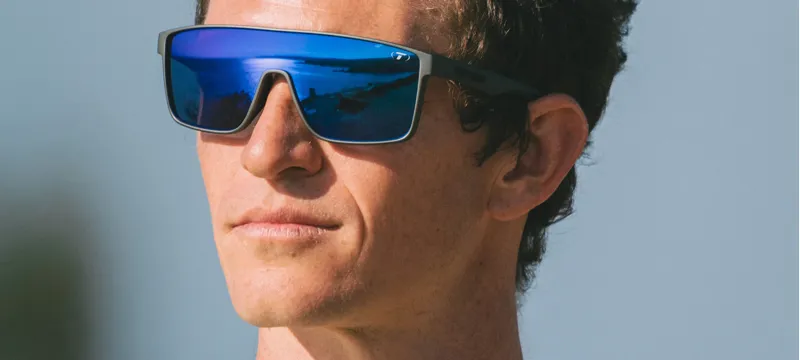 Tifosi Sanctum Sunglasses Matte Gunmetal in Cobalt Blue Mirror-2