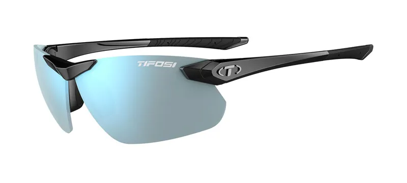Tifosi Seek FC 2.0 Sunglasses Gloss Black Smoke Mirror in Bright Blue