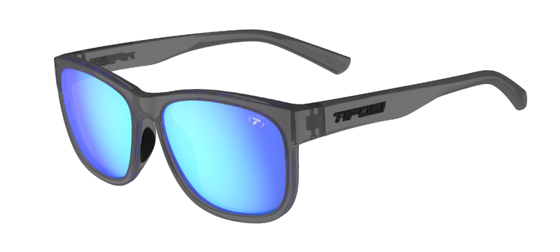 Tifosi Swank XL Polarized Sunglasses - Satin Vapor/Sky Blue Mirror