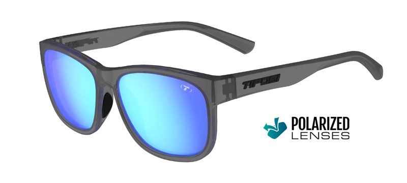 Tifosi Swank XL Polarized Sunglasses - Satin Vapor/Sky Blue Mirror-3