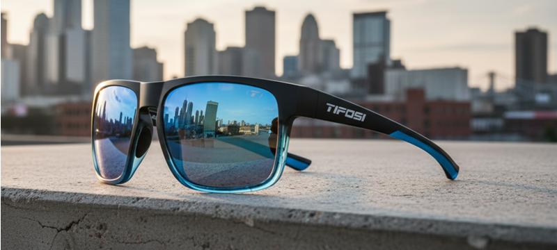 Tifosi Swick Polarized Sunglasses in Blackout Sky Blue Mirror-2