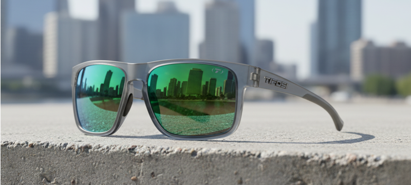 Tifosi Swick Polarized Sunglasses in Satin Vapor Emerald Mirror-2