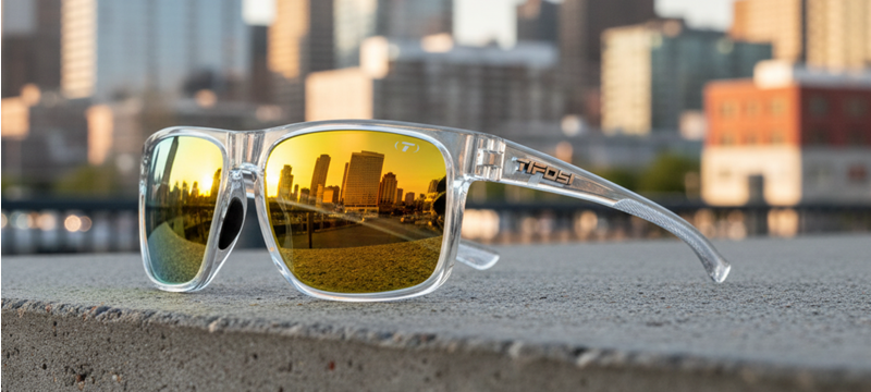 Tifosi Swick Sunglasses in Crystal Clear Smoke Yellow Mirror-2